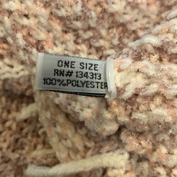 Raj Cream and Pink Knit Poncho Sweater Women One Size - Picture 4 of 6